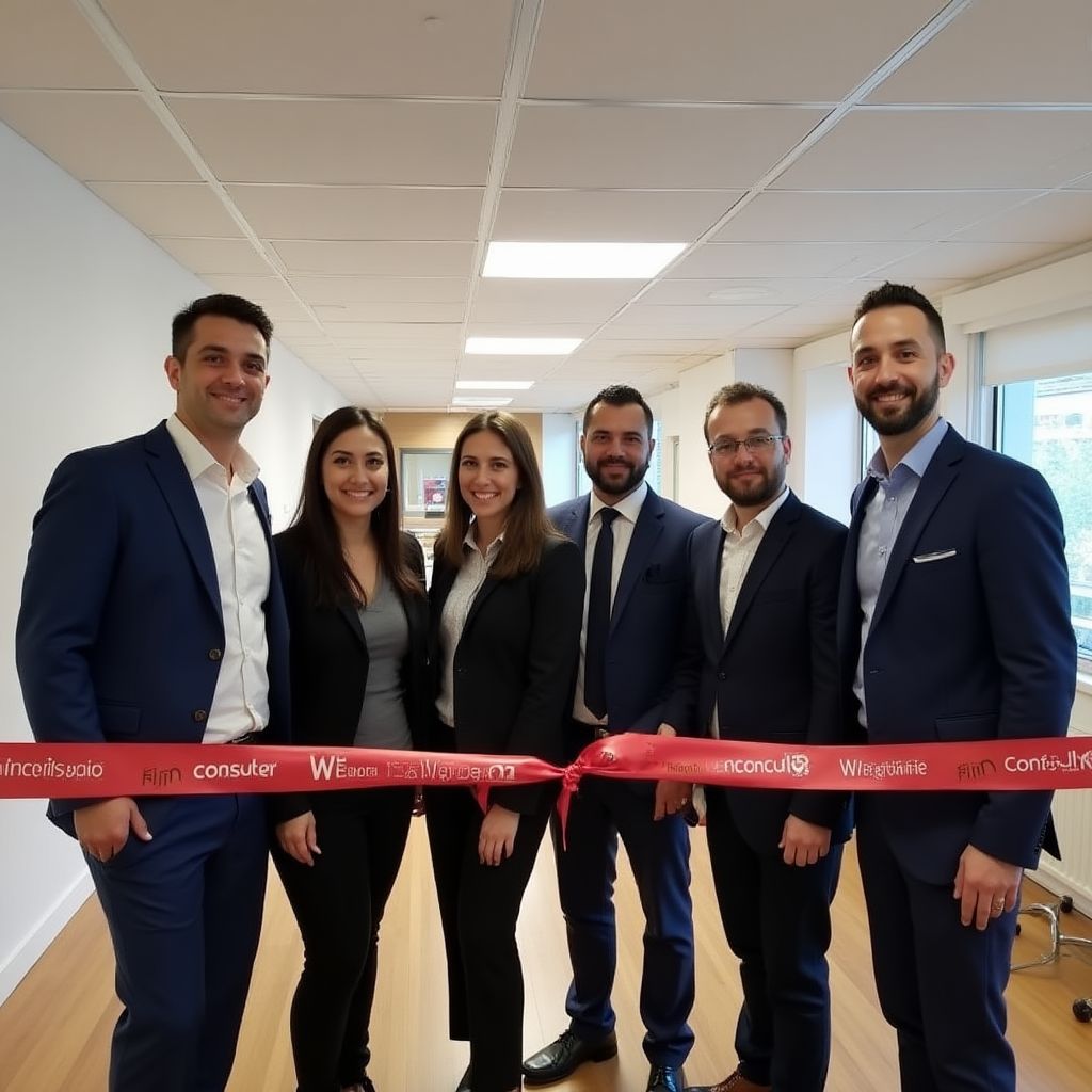 Inauguración nueva sede FinConsult Argentina corte cinta